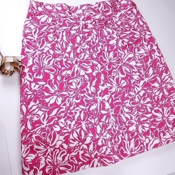 Worthington Stretch Pink White Floral Skirt Sz 12 - Picture 10 of 15
